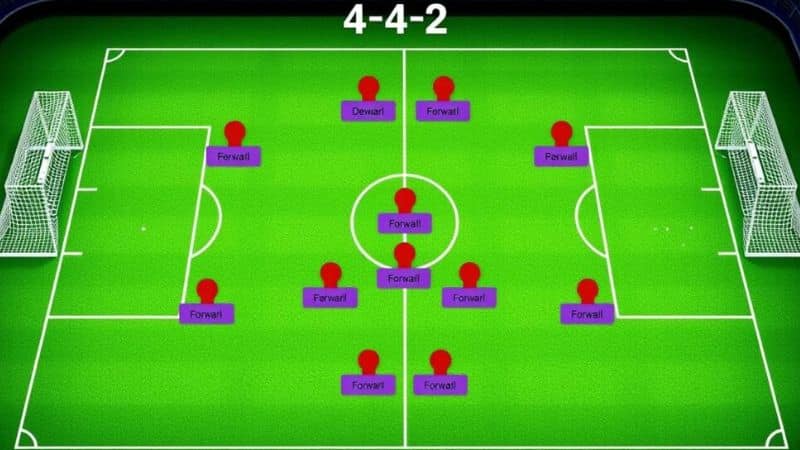 Sơ đồ chiến thuật bóng đá 4-4-2